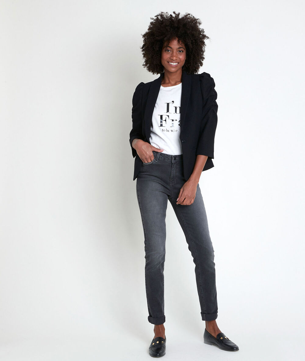 Zwart jasje van lurex perline noir.