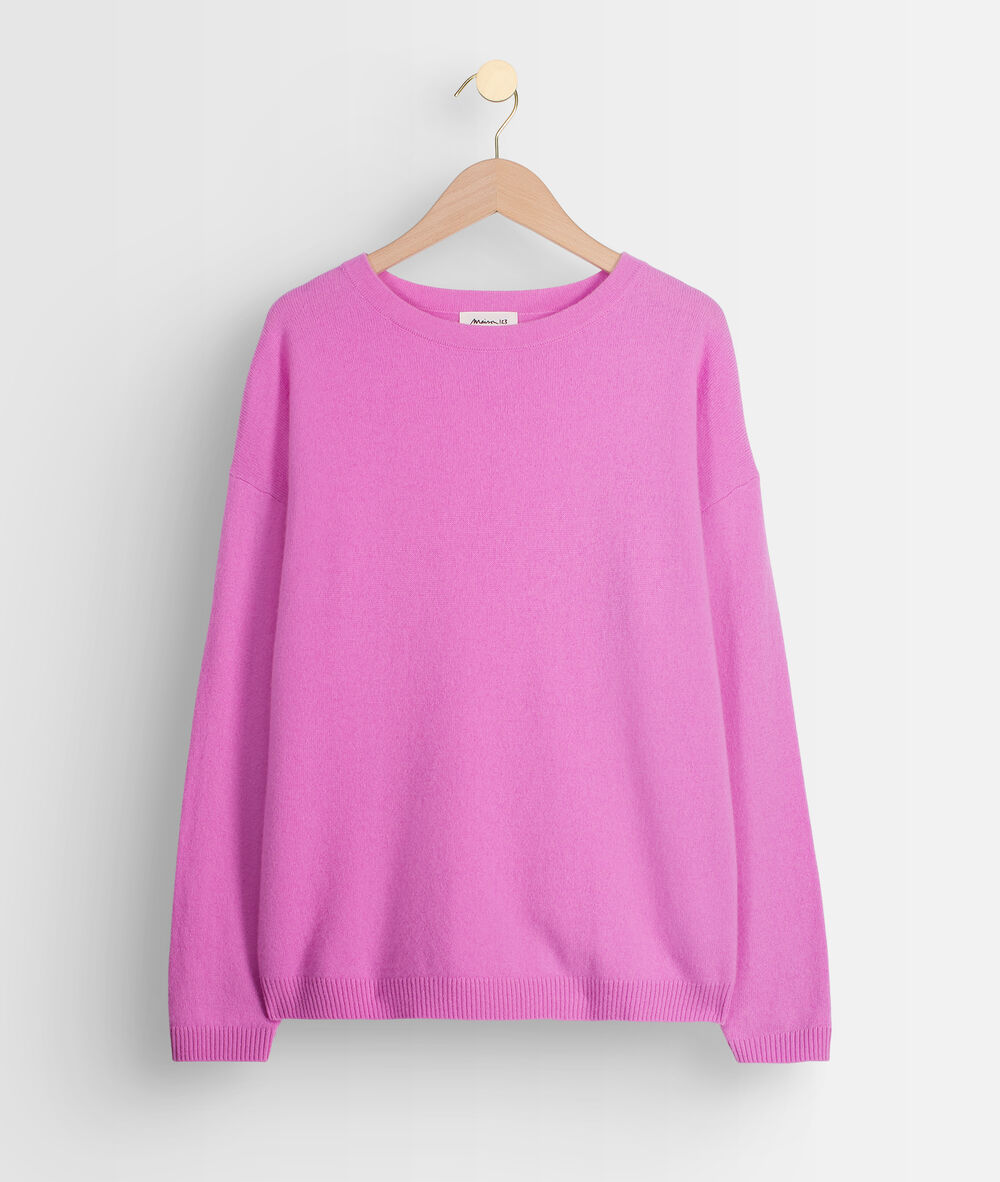 Pull en cachemire fuschia timeo fuchsia.