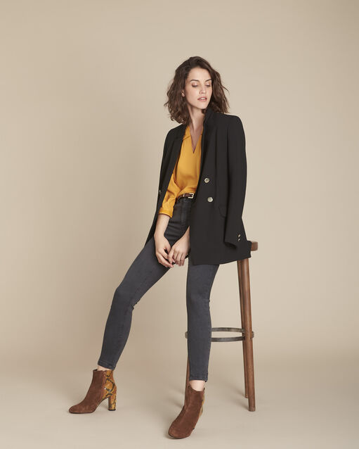 Blouse ambre dentelle épaules maureen ocre.