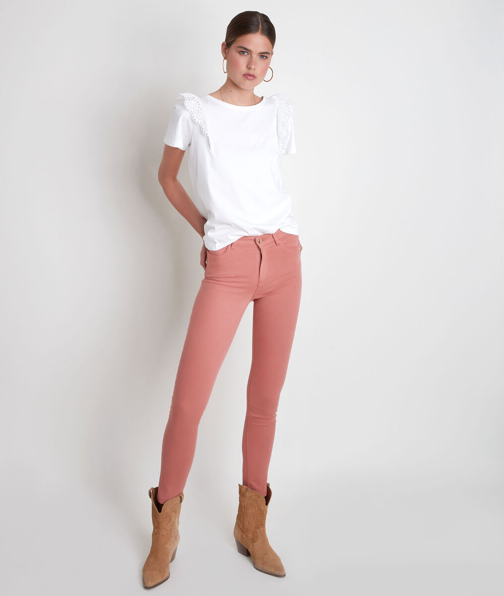 Jean slim casual Suzy 2 en coton organique et recyclé fraise | 1-2-3 Jean slim casual Suzy 2 en coton organique et recyclé fraise PhotoZ | 1-2-3