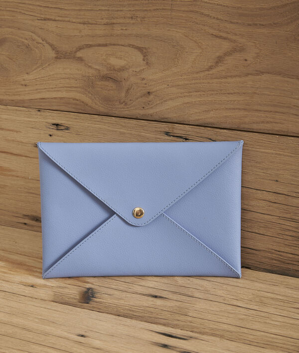 Enveloppe bleu ciel cuir recyclé Shibuya | 1-2-3 Enveloppe bleu ciel cuir recyclé Shibuya PhotoZ | 1-2-3