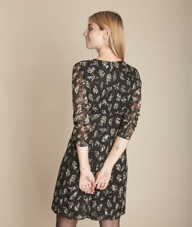 Robe en jacquard imprimé rebeca noir.