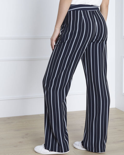 Pantalon marine rayé greta marine.