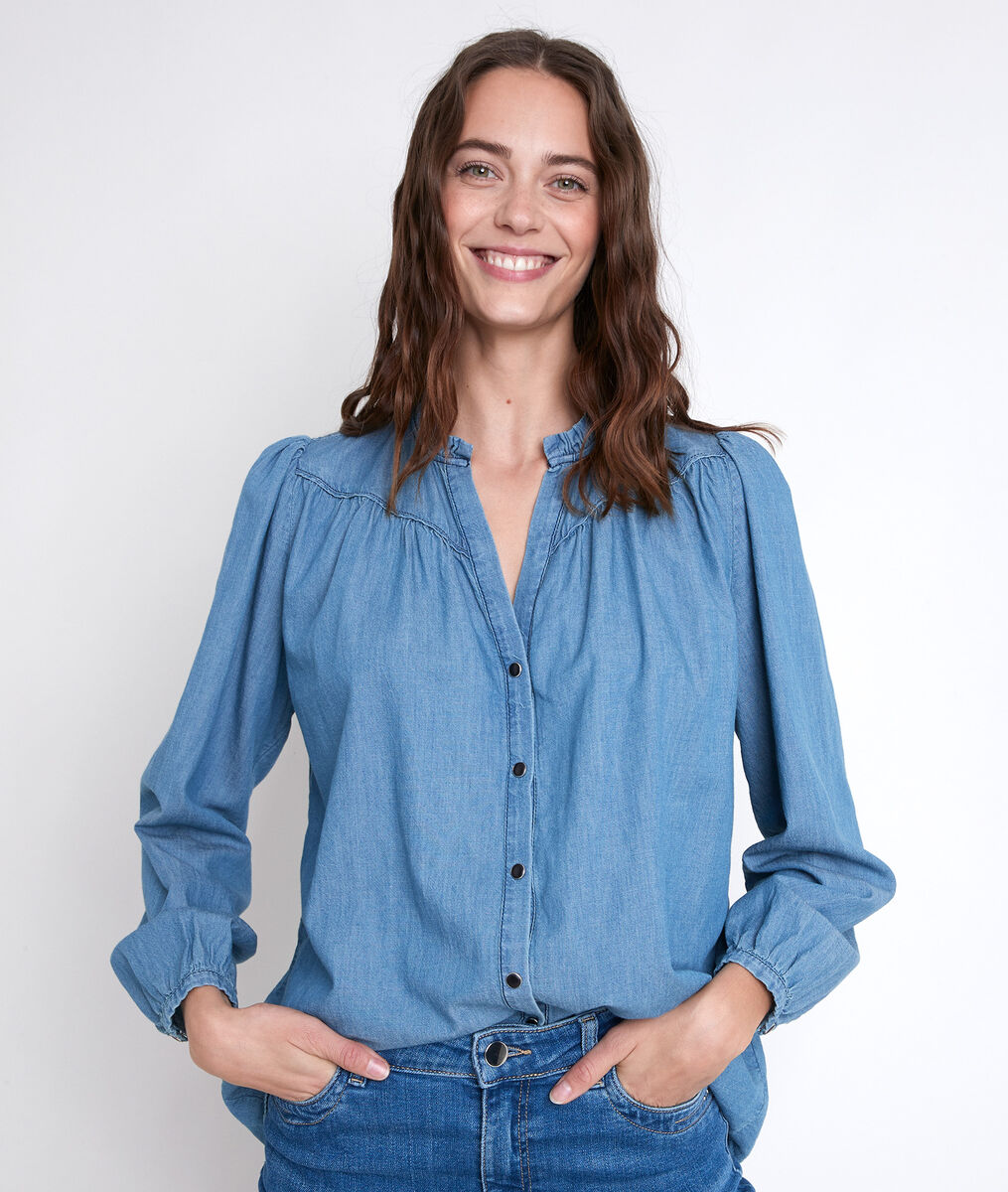 Blouse en denim Taly | 1-2-3 Blouse en denim Taly PhotoZ | 1-2-3