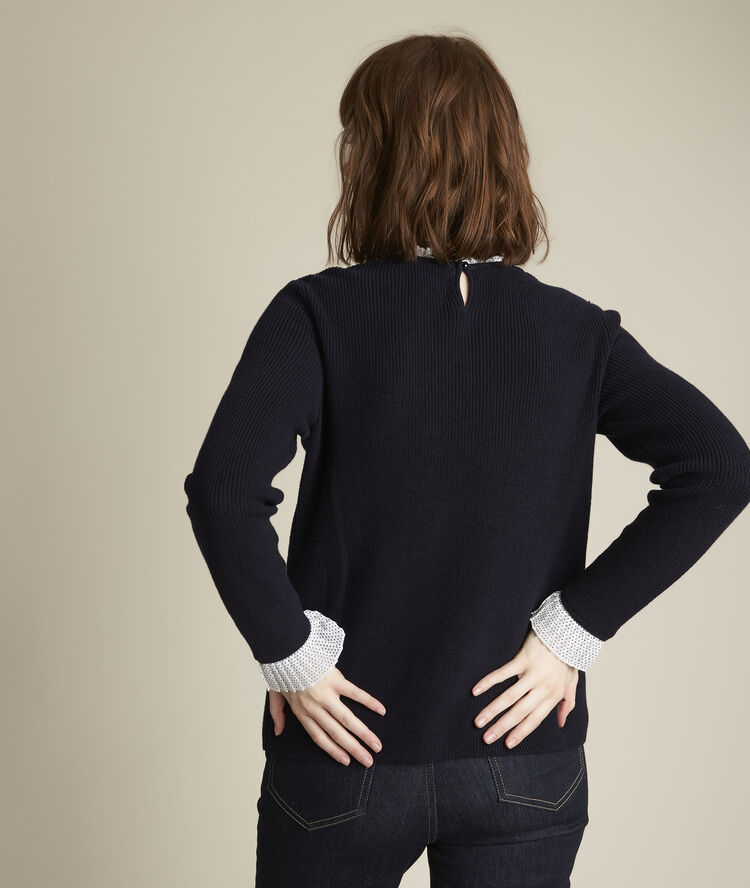 Pull marine au col claudine fully marine.