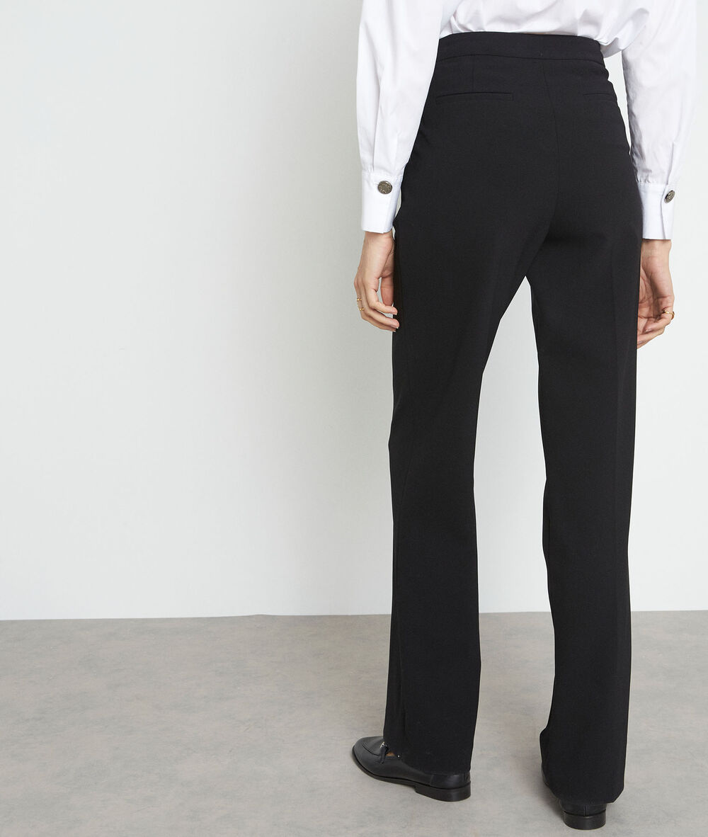 Geklede broek van zwarte microvezel david noir.