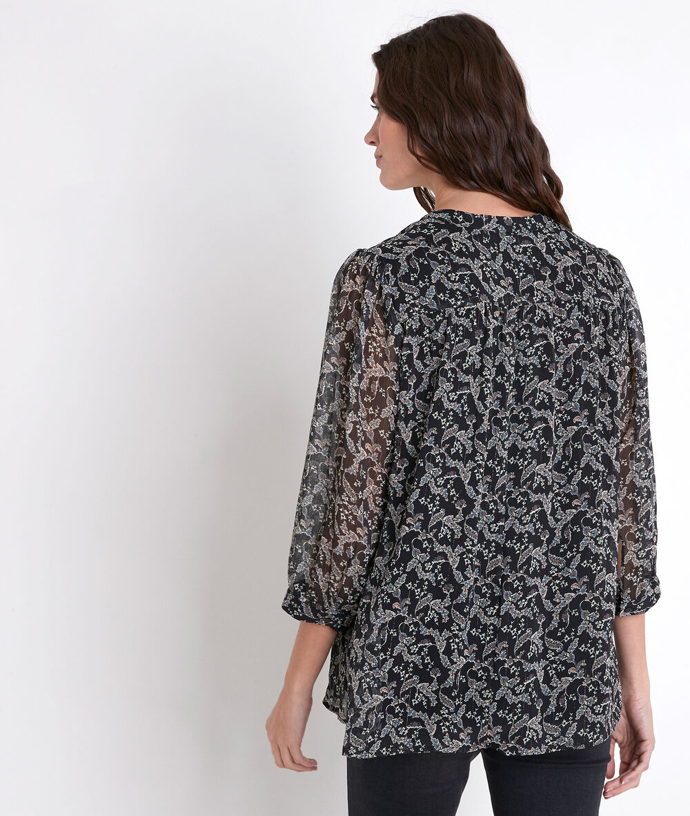 Blouse noire imprimée elsa noir.