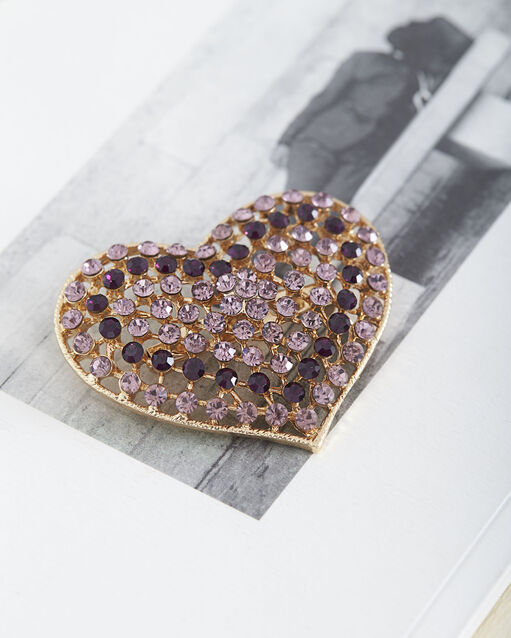 Broche cœur en strass tara primerose.