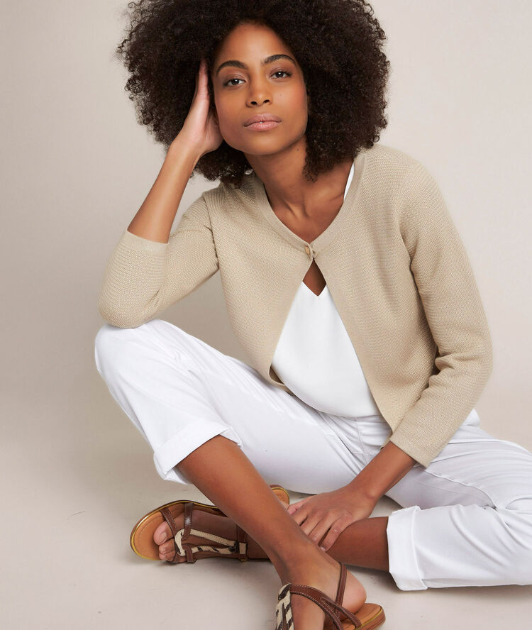 Gilet court dor&eacute; dakota or blanchi.