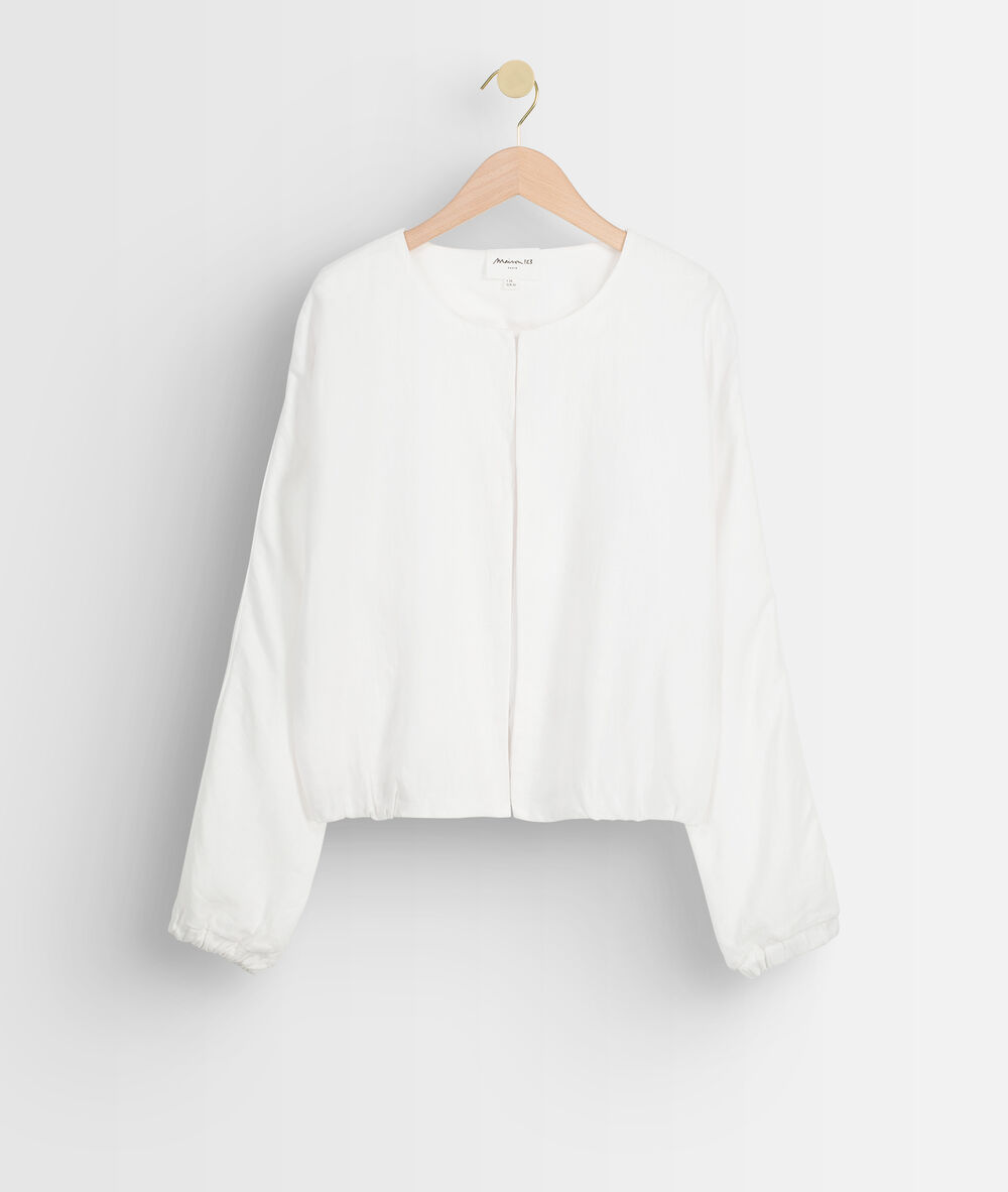 Veste courte en lin blanc taya blanc.
