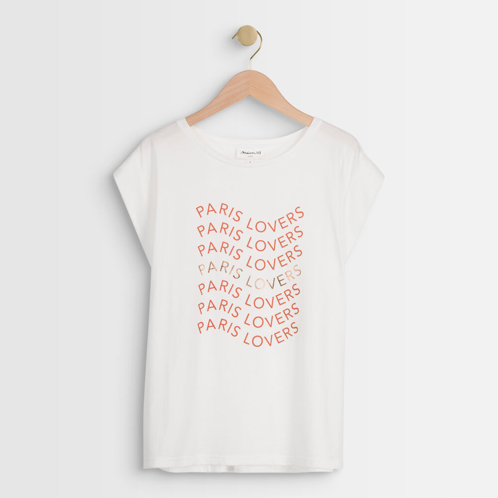Tee-shirt sérigraphié isabelle ecru.