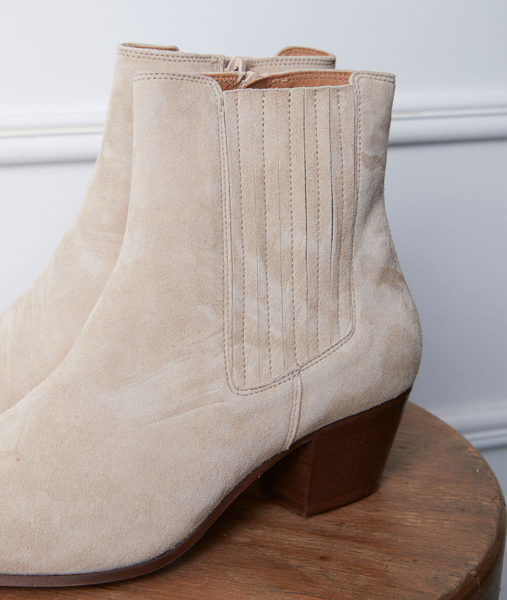 Bottines crème à talons gaby creme.