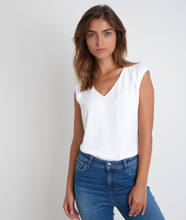 Blouse bimatière écrue Neptune | 1-2-3 Blouse bimatière écrue Neptune PhotoZ | 1-2-3