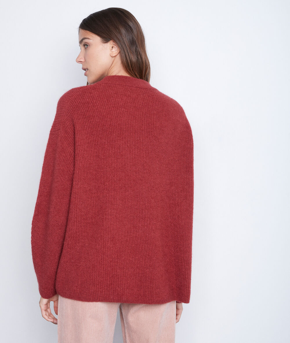 Pull en maille brique tabasco brique.