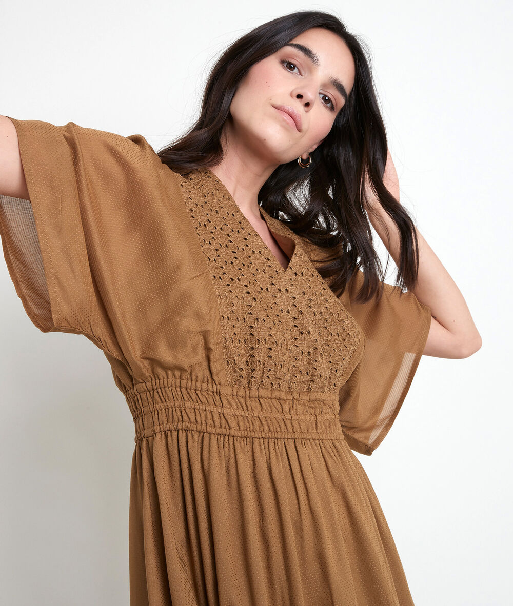 Robe bronze brodée lauretta bronze.