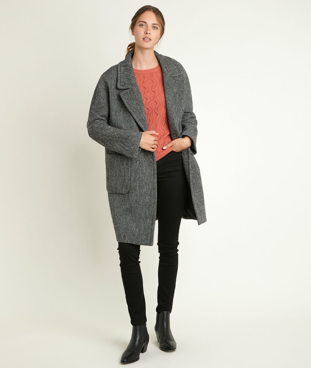 Manteau en laine fantaisie Oki | 1-2-3 Manteau en laine fantaisie Oki PhotoZ | 1-2-3