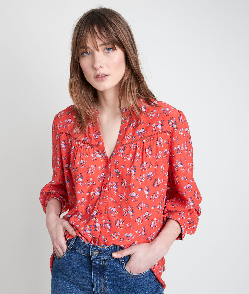 Blouse rose imprimée Teresa | 1-2-3 Blouse rose imprimée Teresa PhotoZ | 1-2-3