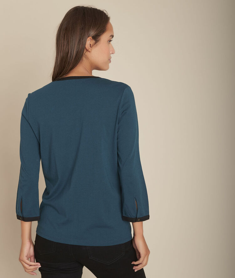 Tee-shirt col broderie cyprès claire cypres.