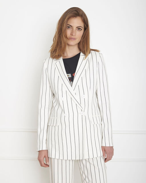 Veste écrue rayé flocon ecru.