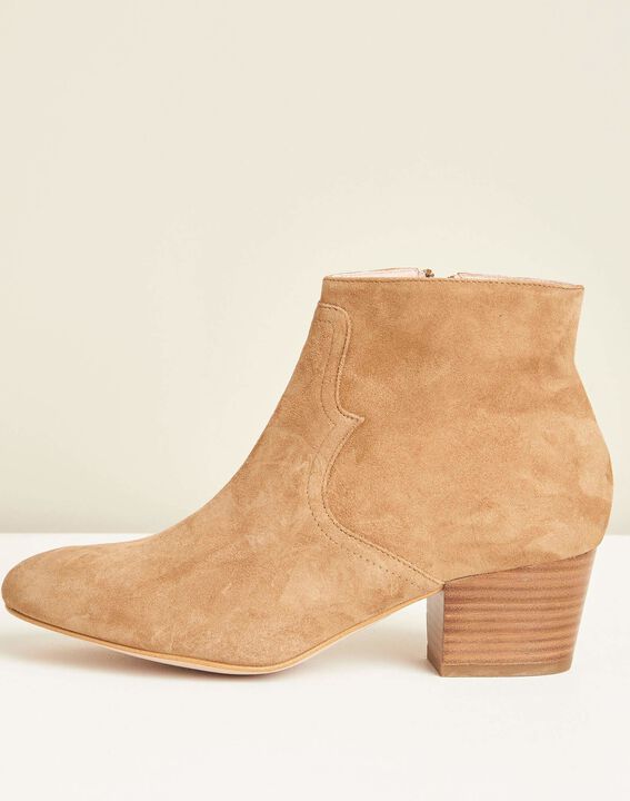 Bottines à talon camel bimatière Kendal | 1-2-3 Bottines à talon camel bimatière Kendal PhotoZ | 1-2-3