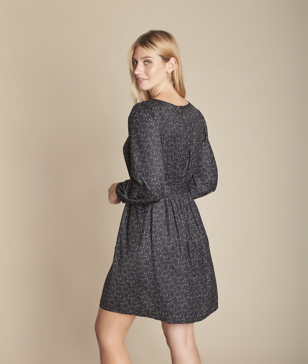 Robe imprimée ceinturée imy noir.
