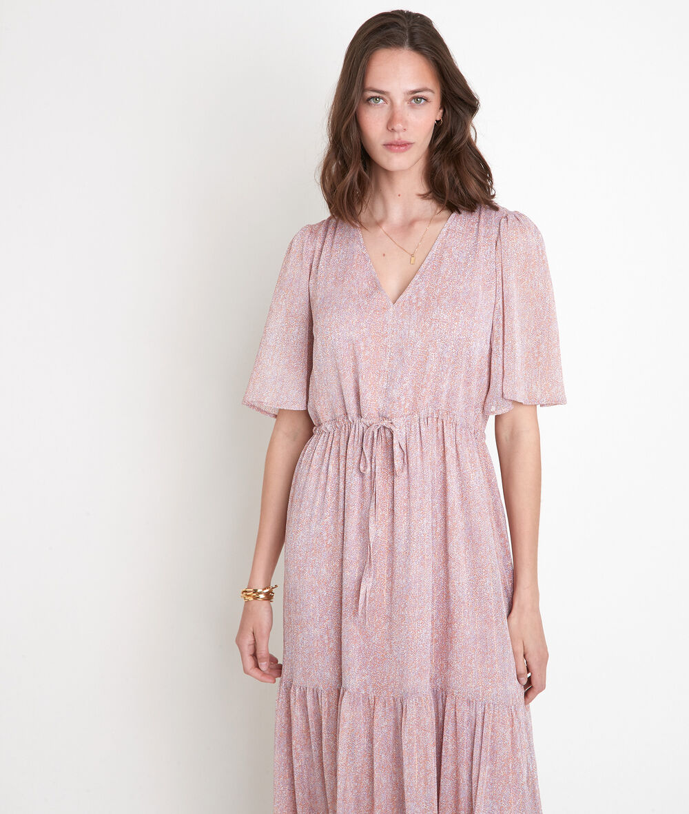 Robe longue imprimé rose leila blush.