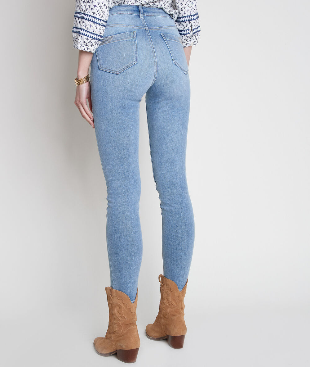 Jean slim en coton pure bleached et détails cloutés naty pure bleached.