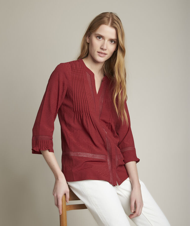 Bestickte bluse evka pfirsich.