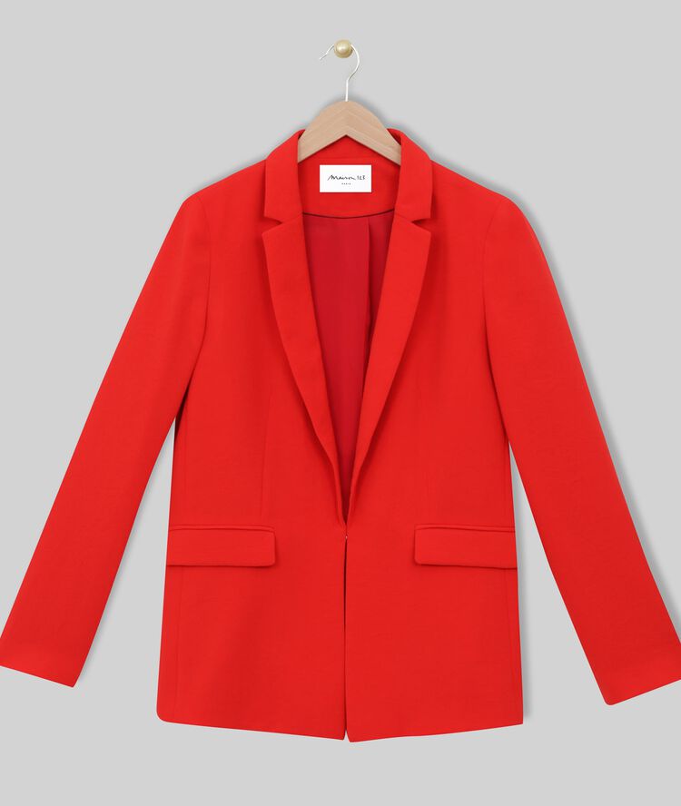Veste en crêpe rouge lisa coquelicot.