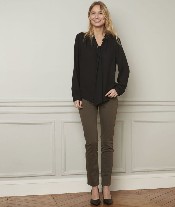 Jean kaki slim en coton 7/8 Vendome | 1-2-3 Jean kaki slim en coton 7/8 Vendome PhotoZ | 1-2-3