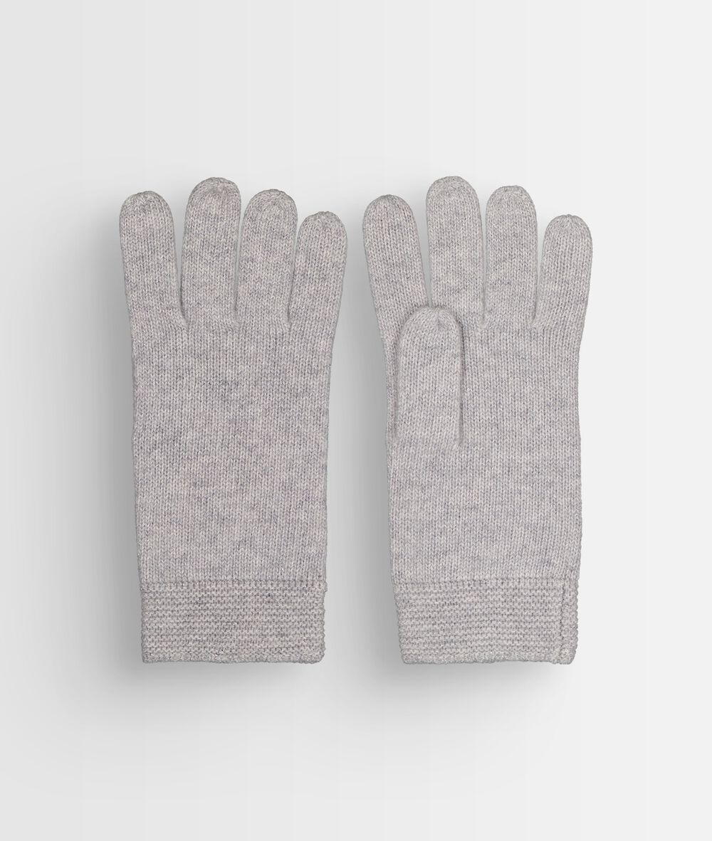 Gants en cachemire gris zack chine clair.