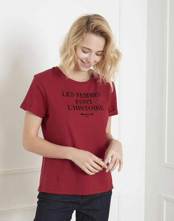Tee-shirt rouge message Proud | 1-2-3 Tee-shirt rouge message Proud PhotoZ | 1-2-3