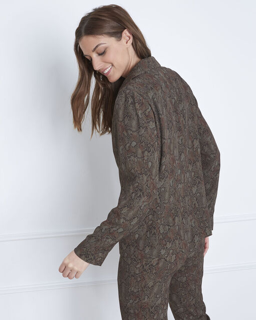 Veste kaki fluide imprimé python farley kaki.