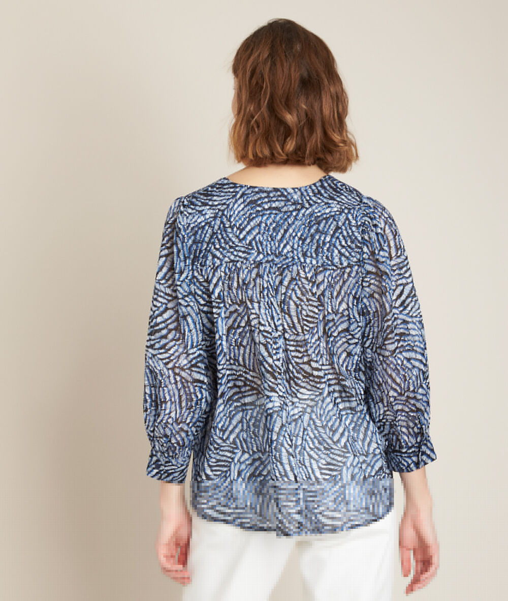 Blouse met print etoile lichtgeel.
