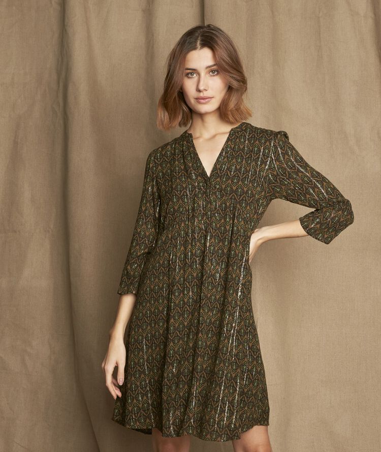 Robe courte imprimée calypso vert nil.