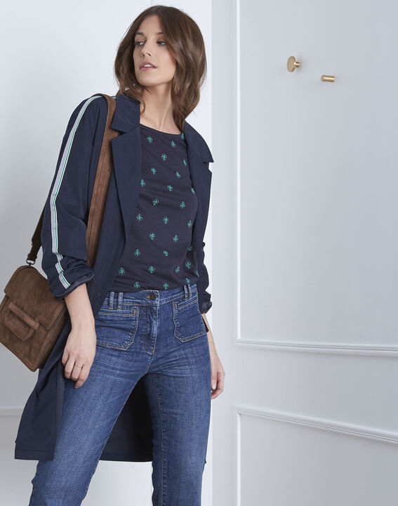 Tee-shirt marine brodé noeuds Perla | 1-2-3 Tee-shirt marine brodé noeuds Perla PhotoZ | 1-2-3
