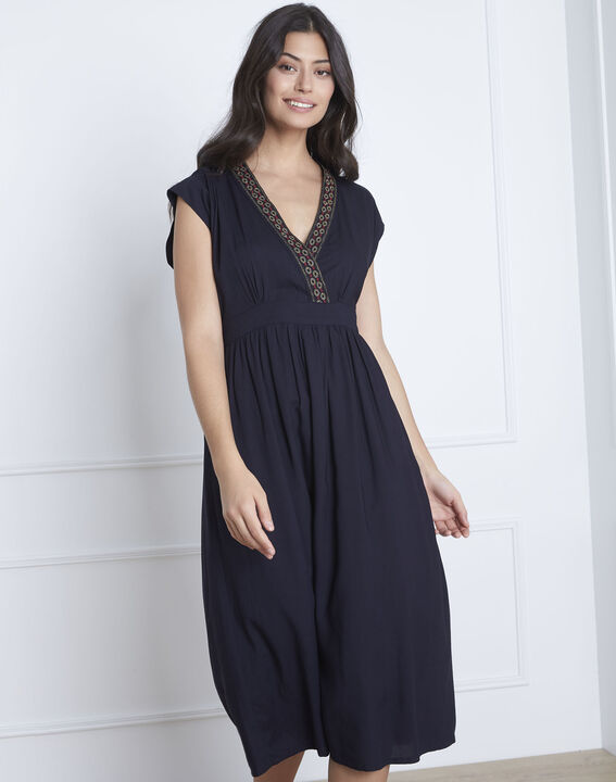 Robe marine brodée Liberté | 1-2-3 Robe marine brodée Liberté PhotoZ | 1-2-3