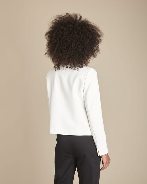 Veste écrue gros grain en microfibre charme ecru.