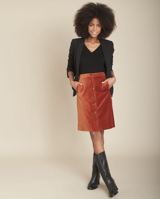 Jupe en velours acajou Keira (2) - Maison 123