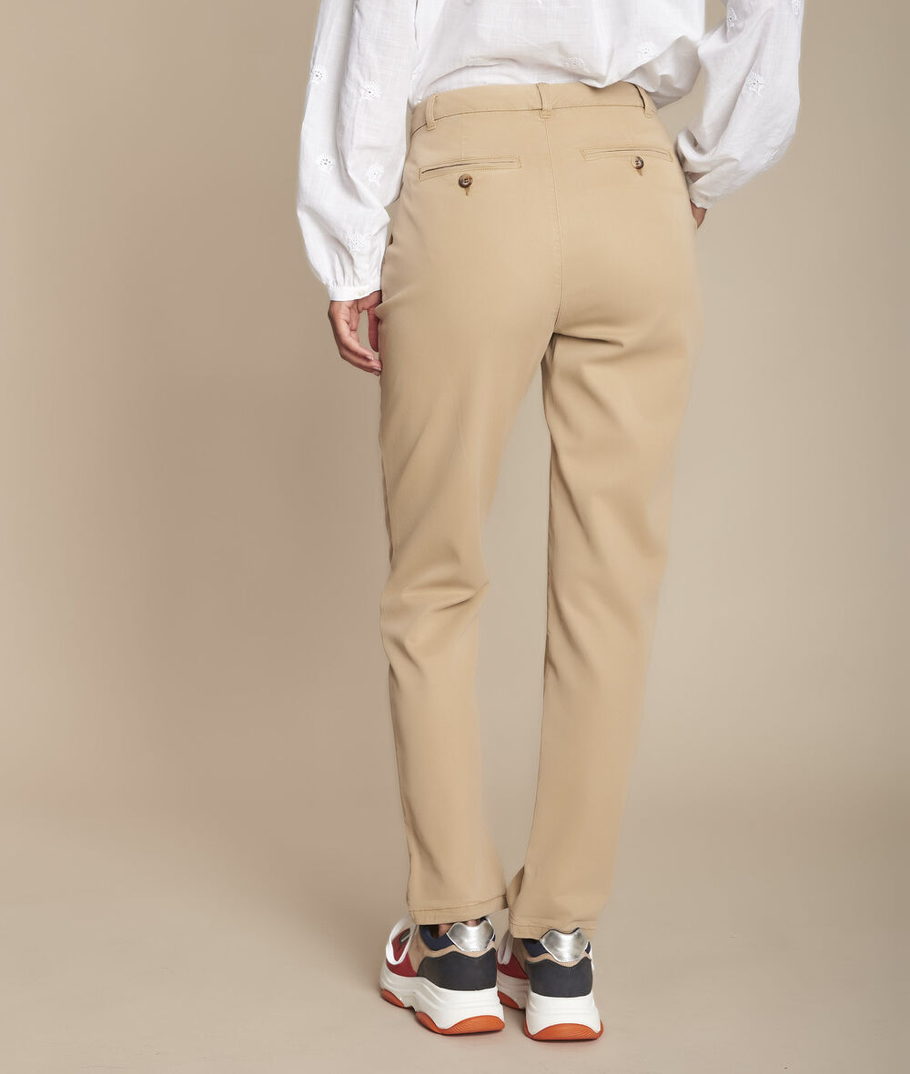Pantalon havane cigarette 7/8e en tencel eugene camel.