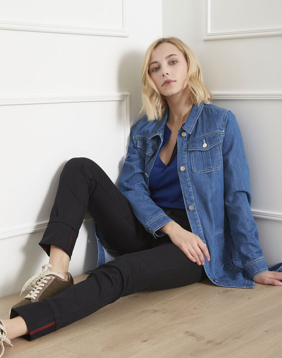 Jean noir slim revers Cathy PhotoZ | 1-2-3