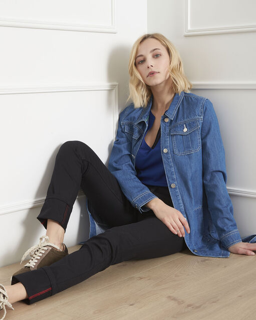Jean noir slim revers cathy noir.