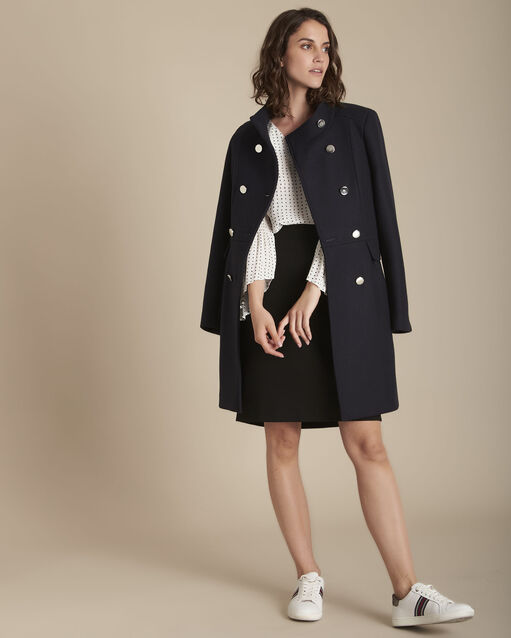 Jupe droite marine en microfibre karla marine.