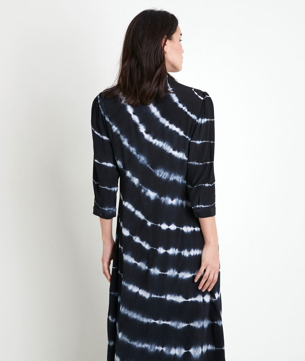 Robe chemise longue imprimée laurice noir.