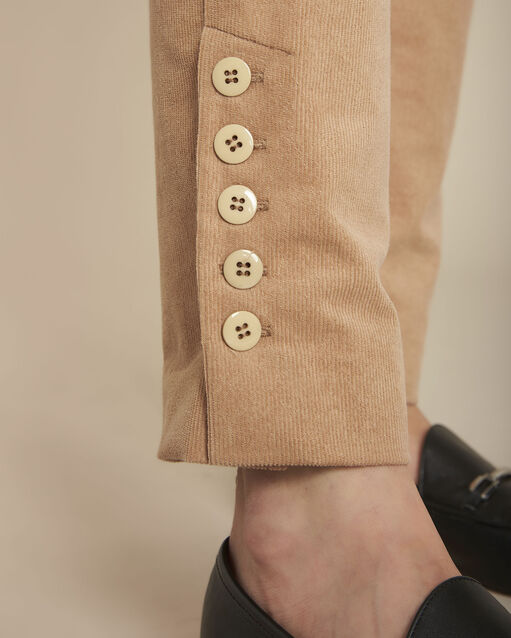 Pantalon droit en velours eagle camel.