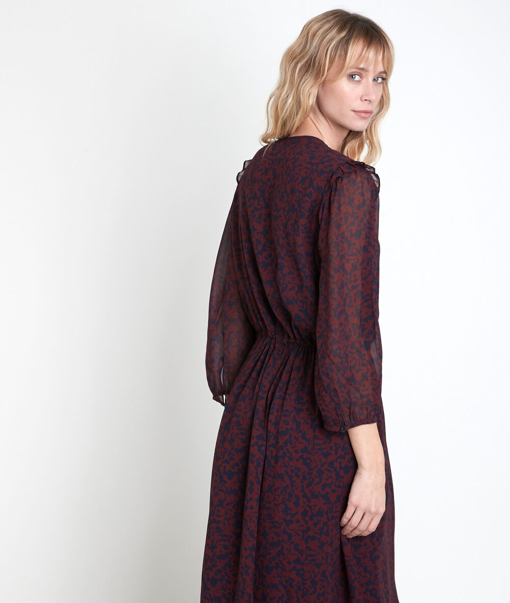 Robe longue imprimé fleuri claire rose.