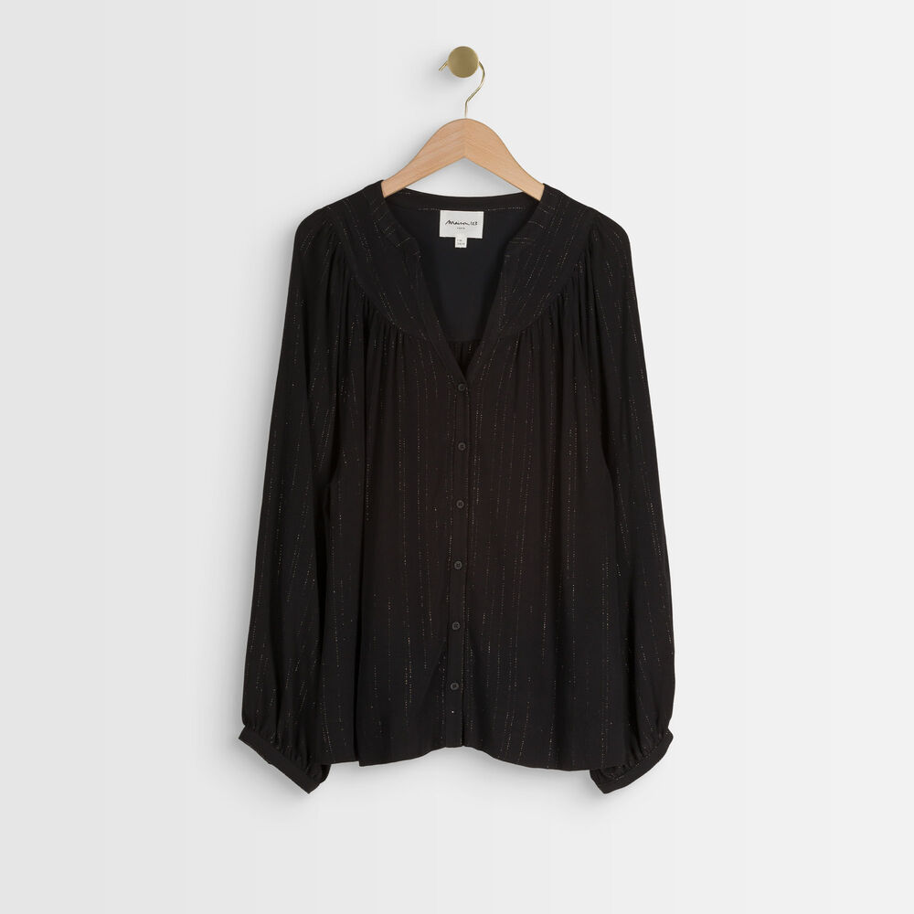 Blouse noire en lurex timeo noir.