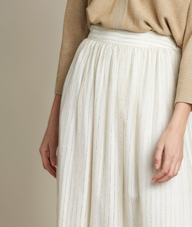 Jupe longue lurex bloom ecru.