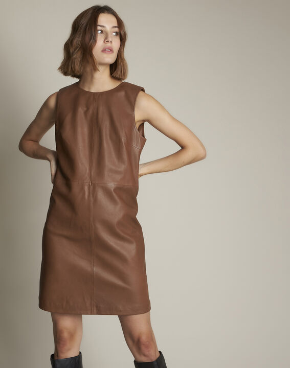 Robe en cuir acajou Izzie | 1-2-3 Robe en cuir acajou Izzie PhotoZ | 1-2-3