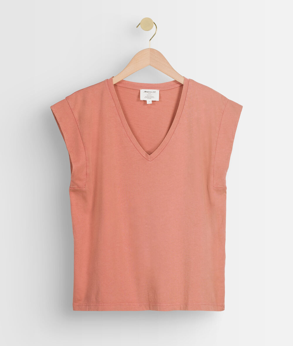 Tee-shirt en coton biologique rose ideal blush.